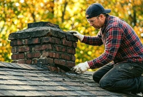 Cap mended on a Staten Island chimney in autumn